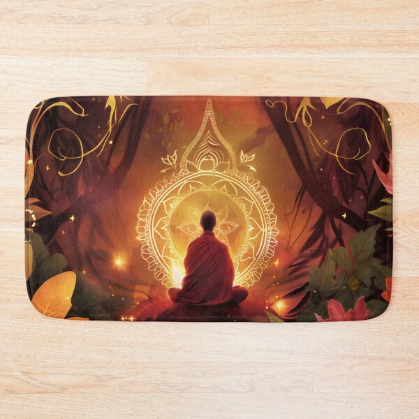 Item preview, Zen Buddha Meditating Sacred Forest Art designed and sold by LuminousFoundry.
