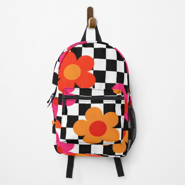 Item preview, Retro Checkerboard Flowers: Mod Aesthetic Floral Pattern designed and sold by Ela Design Studio .