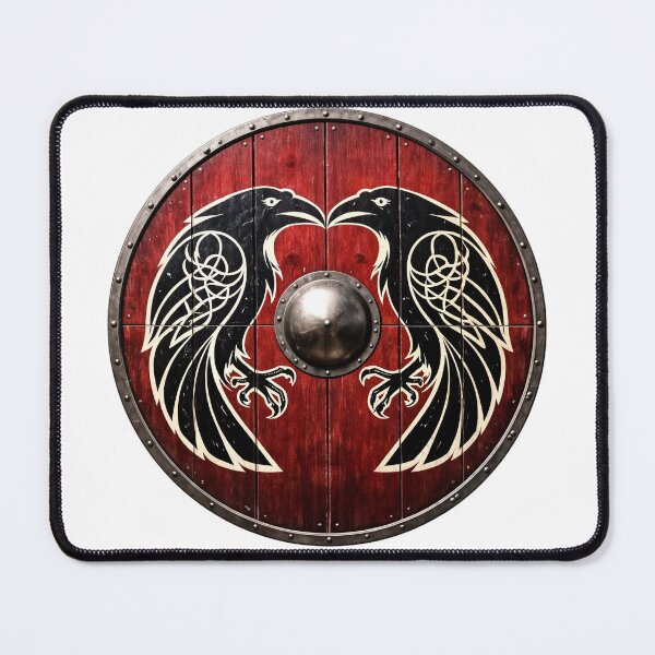 Item preview, Round Viking Shield - Double Ravens Design - Shields of History designed and sold by MichidaArcana.