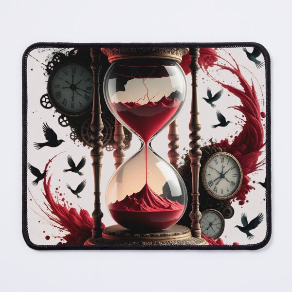 Item preview, Gothic Steampunk Hourglass Red Sand Gears Dark Art designed and sold by universe-hold ⭐⭐⭐⭐⭐.