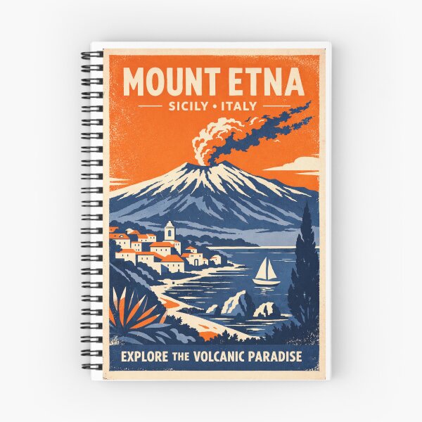 Item preview, Mount Etna Sicily Italy Vintage Travel Poster designed and sold by Eclipse 3699.