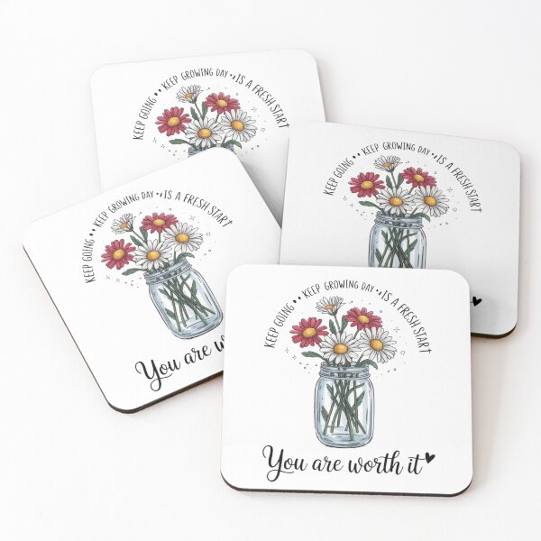 Item preview, Keep Going Growing Mason Jar Daisies Mental Health designed and sold by Small Mandarin.