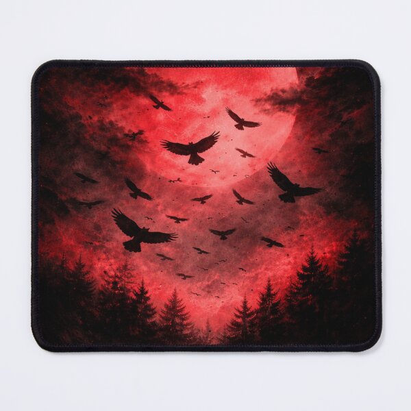 Item preview, Crimson Storm – Blood Moon Crow Flight Dark Aesthetic Art designed and sold by ShenGha-design.