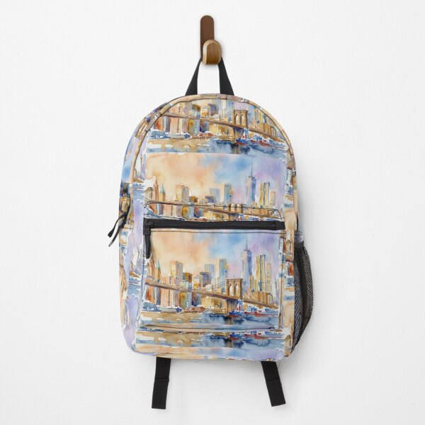 Item preview, Brooklyn Bridge Watercolor Skyline designed and sold by caracatita75.