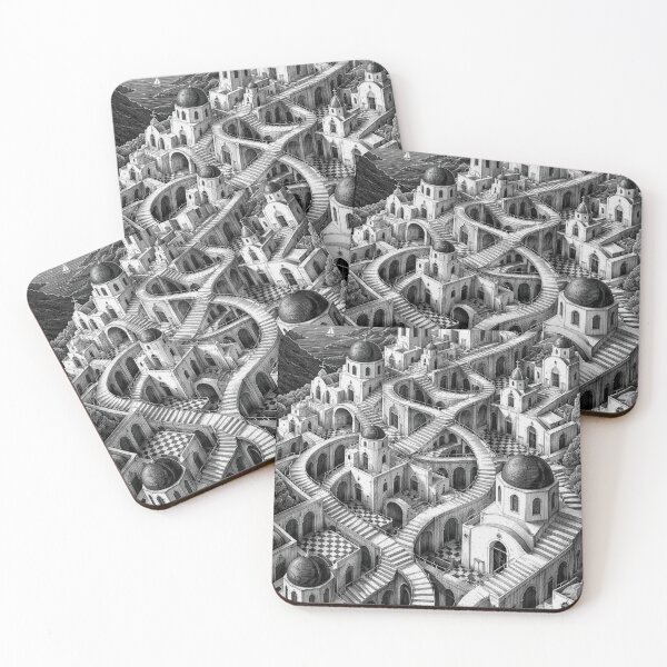 Item preview, Santorini Staircase Escher-Inspired Surreal Architecture designed and sold by FortuneAndFrame.