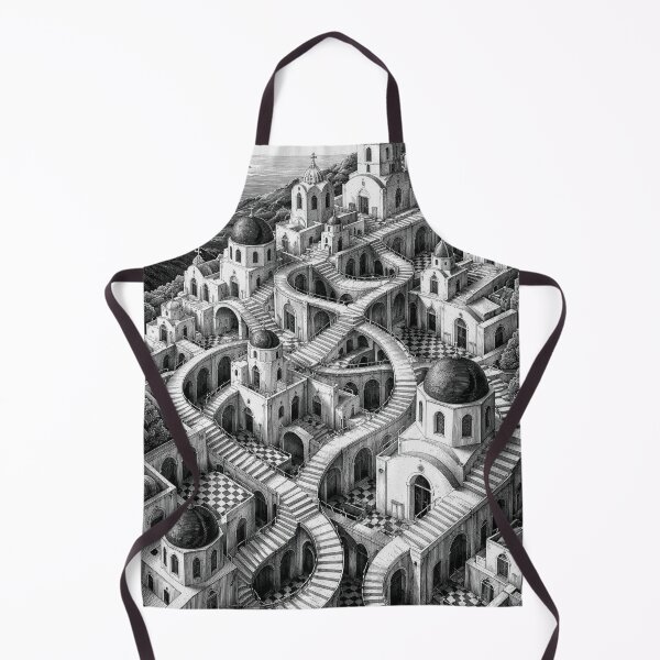 Item preview, Santorini Staircase Escher-Inspired Surreal Architecture designed and sold by FortuneAndFrame.
