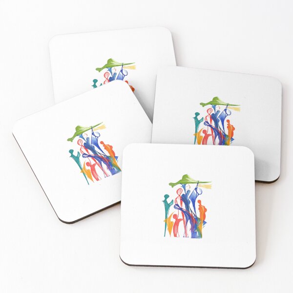 Item preview, Abstract colorful dancing figures, modern art, vibrant illustration designed and sold by sallysartallery.