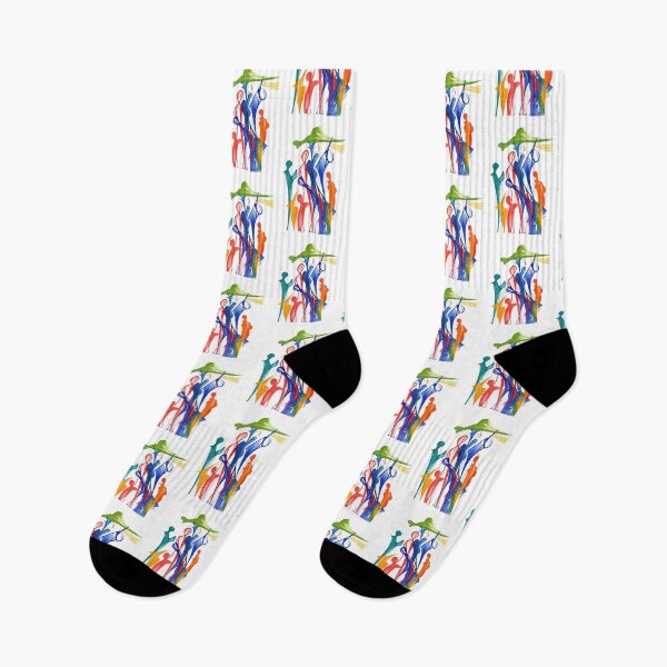 Item preview, Abstract colorful dancing figures, modern art, vibrant illustration designed and sold by sallysartallery.