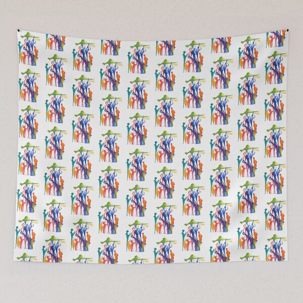 Item preview, Abstract colorful dancing figures, modern art, vibrant illustration designed and sold by sallysartallery.