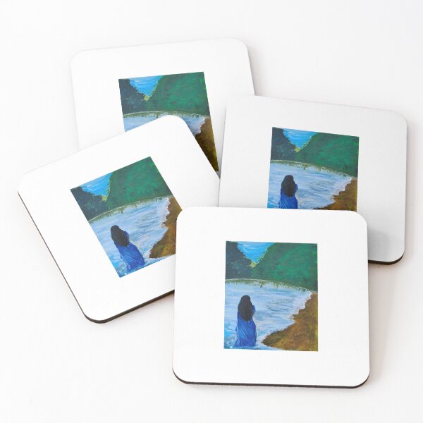 Item preview, Woman in Blue Saree Walking into the Ocean designed and sold by tofhobbyhouse.