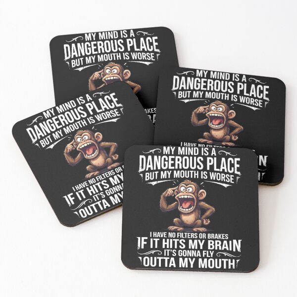 Item preview, My Mind Is A Dangerous Place But My Mouth Is Worse Monkey designed and sold by VGAfanatic.