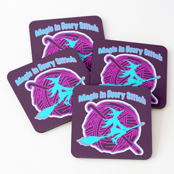 Item preview, Magic in Every Stitch Sticker – Crochet Witch Neon Yarn Design designed and sold by ArtyWares.