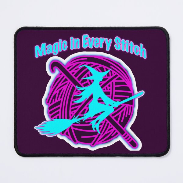 Item preview, Magic in Every Stitch Sticker – Crochet Witch Neon Yarn Design designed and sold by ArtyWares.