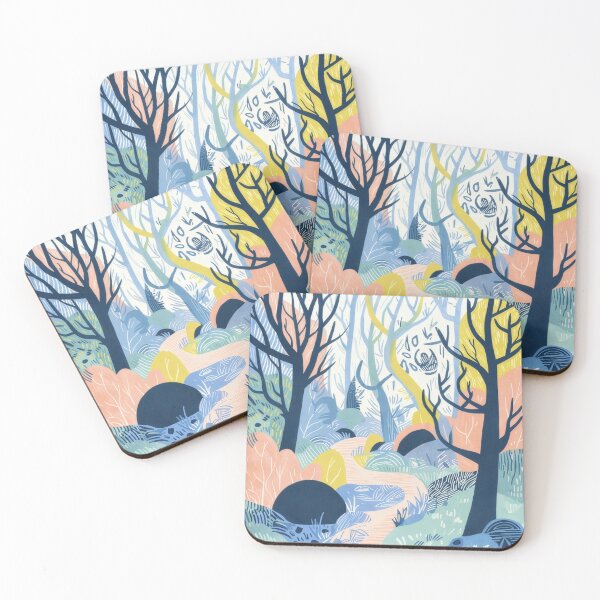 Item preview, Abstract Forest Colourful Nature Illustration Modern Woodland designed and sold by FortuneAndFrame.