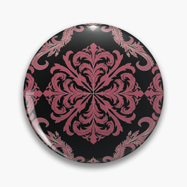 Item preview, Ornate gothic damask pattern in pink and black  designed and sold by AdesignbyG.