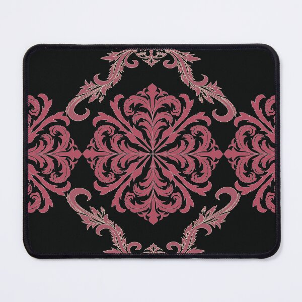 Item preview, Ornate gothic damask pattern in pink and black designed and sold by AdesignbyG.