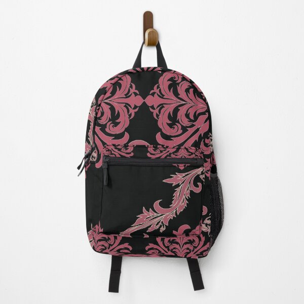 Item preview, Ornate gothic damask pattern in pink and black designed and sold by AdesignbyG.
