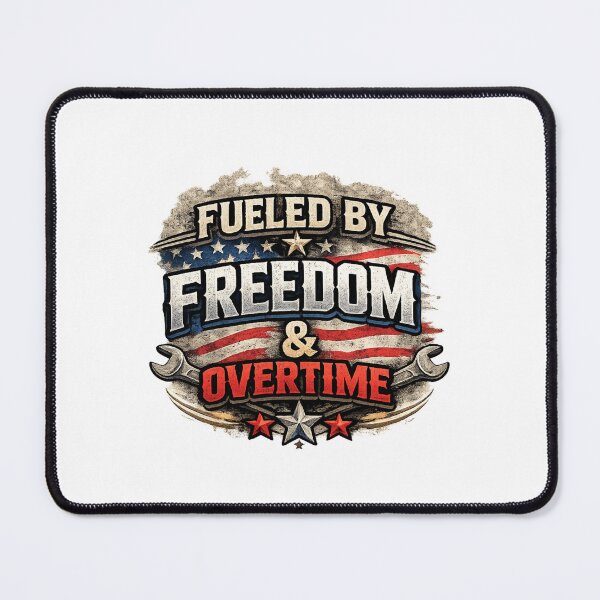 Item preview, Funny Fueled by Freedom and Overtime Blue Collar Worker Patriotic designed and sold by gillys.