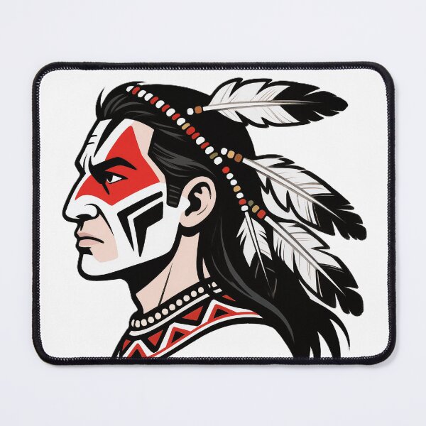 Item preview, Tribal Warrior Profile with Feather Headdress designed and sold by VladisWorld.