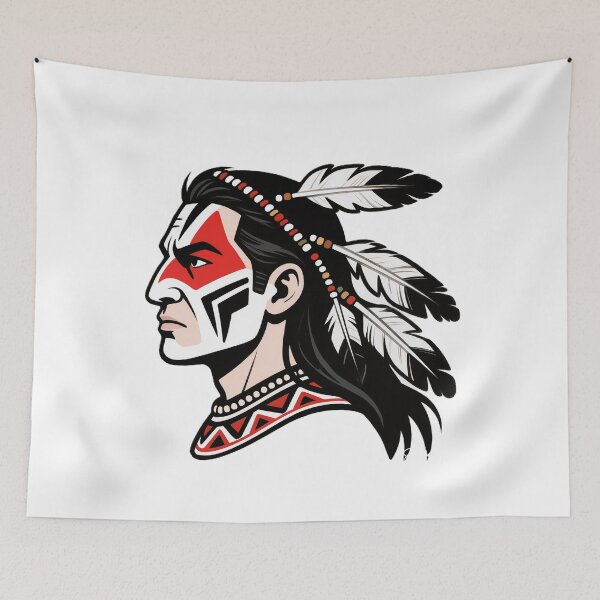 Item preview, Tribal Warrior Profile with Feather Headdress designed and sold by VladisWorld.