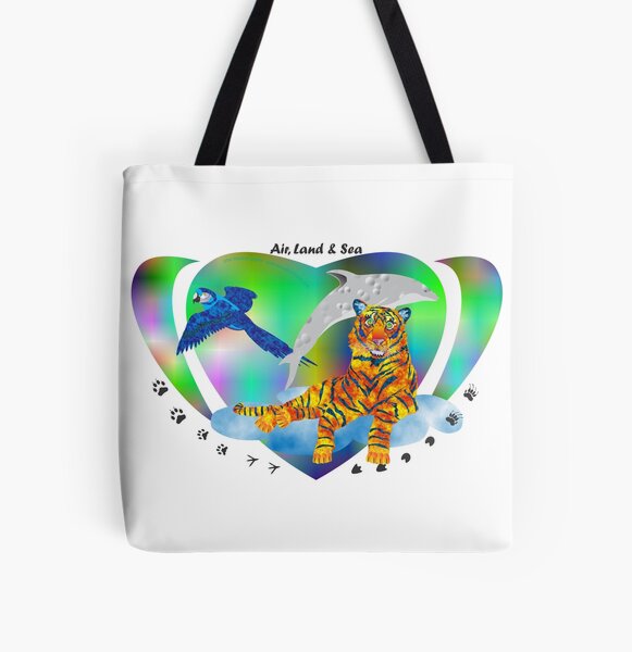Air, Land & Sea Creatures All Over Print Tote Bag