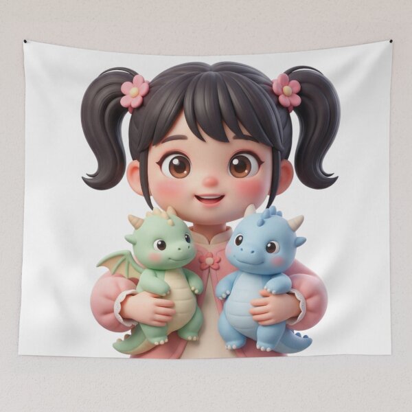 Item preview, The Girl and the Baby Dragon designed and sold by PP&RAINBOW SHOP.