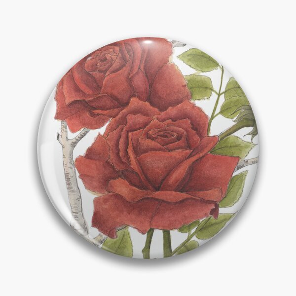 Item preview, Red rose watercolor flowers designed and sold by NaughtyFlorals.