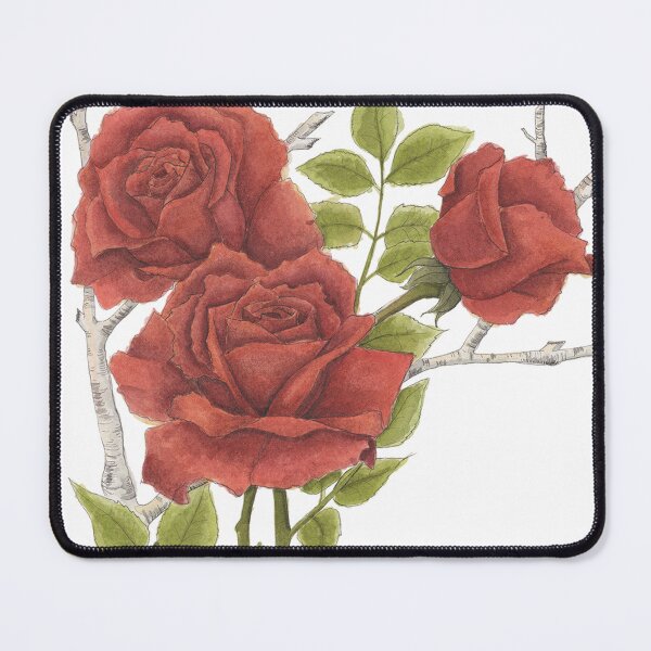 Item preview, Red rose watercolor flowers designed and sold by NaughtyFlorals.