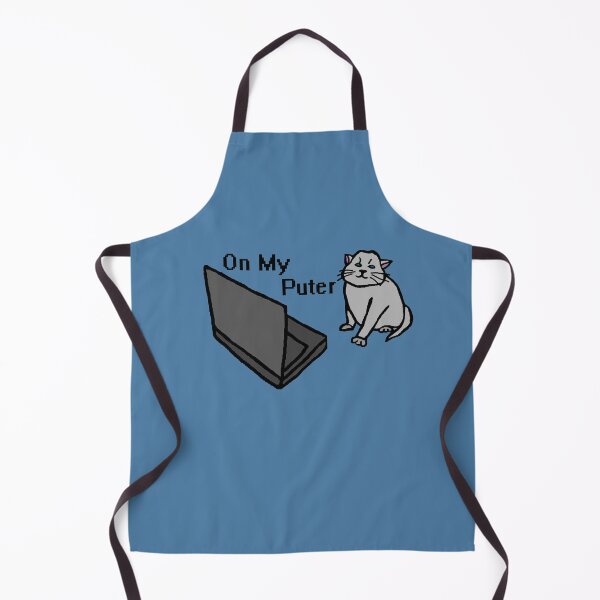 Item preview, On My Puter Funny Computer Gray Cat Meme designed and sold by CamilasPrints.