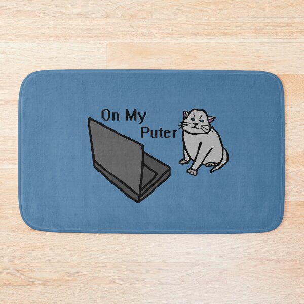 Item preview, On My Puter Funny Computer Gray Cat Meme designed and sold by CamilasPrints.