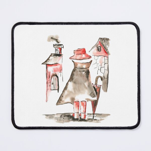 Item preview, Watercolor Ghost in a Raincoat and Red Boots designed and sold by Flowersforbear.