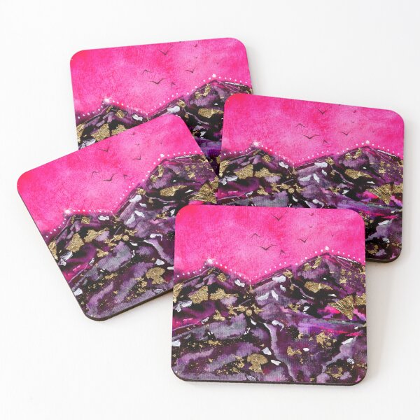 Item preview, Golden Peaks - Hot Pink & Purple Abstract Mountain Range  designed and sold by Cass Harker Studio.