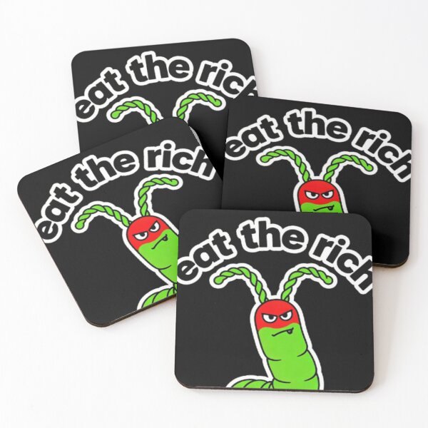 Item preview, Eat The Rich – Funny Green Worm Cartoon Design designed and sold by Modefissi.