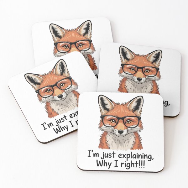 Item preview, Just Explaining Why I'm Right Funny Fox Glasses designed and sold by Small Mandarin.