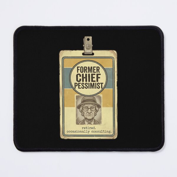 Item preview, Former Chief Pessimist Retired Occasionally Consulting - Funny Sarcastic Grandma ID Badge designed and sold by Recovering Pessimist.