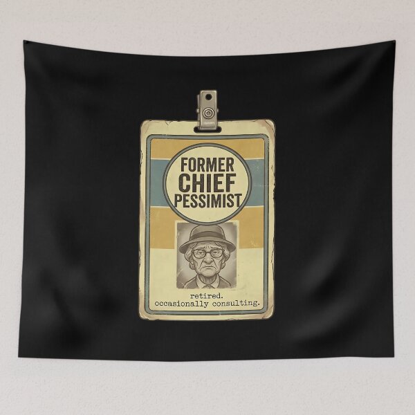 Item preview, Former Chief Pessimist Retired Occasionally Consulting - Funny Sarcastic Grandma ID Badge designed and sold by Recovering Pessimist.