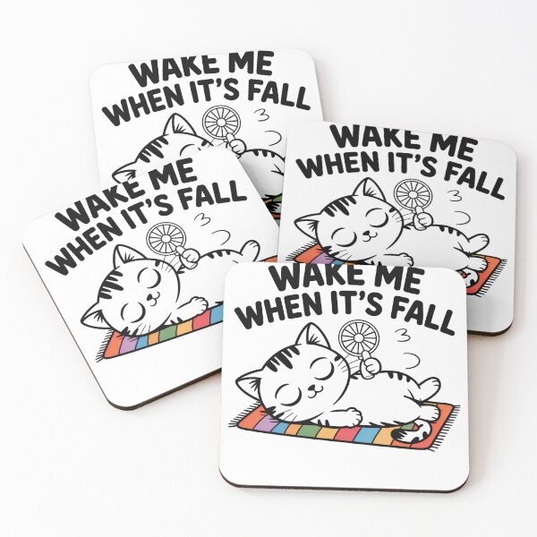 Artikelvorschau, Lustige Katze Sommer Hitze Design – Wake Me When It’s Fall Humor entworfen und verkauft von JA World - Art & Design.