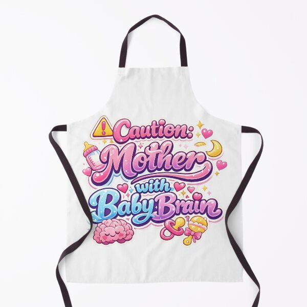 Item preview, Funny Mom Shirt – Caution Mother with Baby Brain (New Mom Humor) Bubbly Version designed and sold by Donsean22.