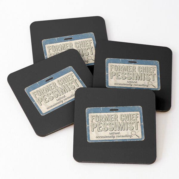 Item preview, Former Chief Pessimist Retired Horizontal Vintage ID Badge - Sarcastic Quote designed and sold by Recovering Pessimist.