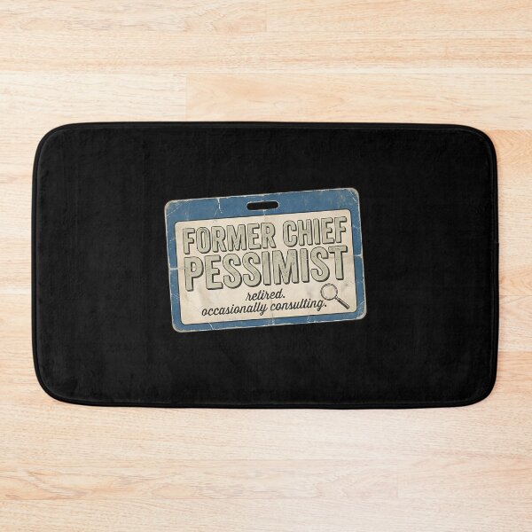 Item preview, Former Chief Pessimist Retired Horizontal Vintage ID Badge - Sarcastic Quote designed and sold by Recovering Pessimist.