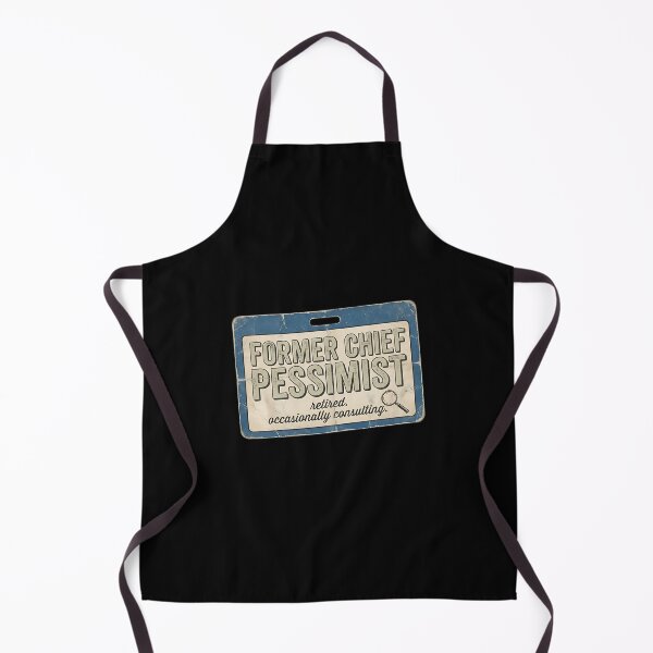 Item preview, Former Chief Pessimist Retired Horizontal Vintage ID Badge - Sarcastic Quote designed and sold by Recovering Pessimist.