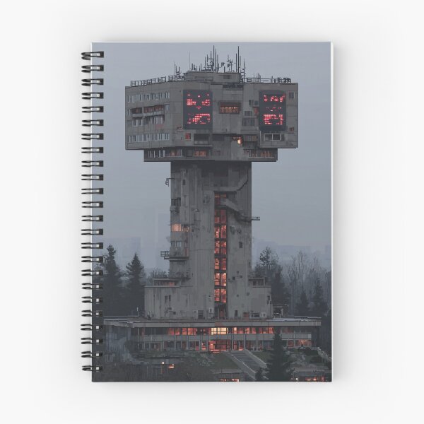 Item preview, Cyber Soviet Brutalist Mushroom Tower Pixel Art Dark Architecture Poster designed and sold by hub..