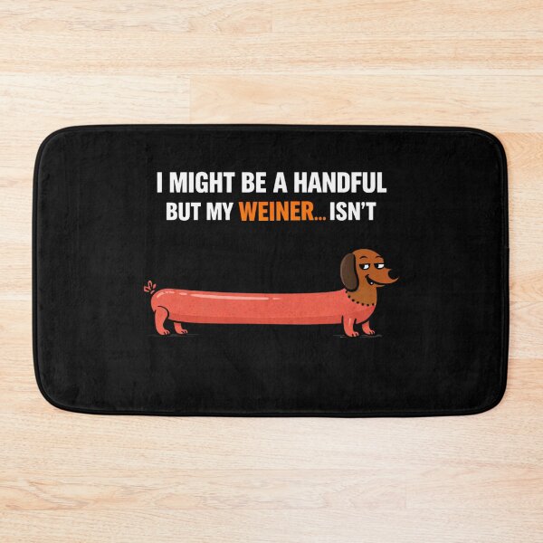 Item preview, I Might Be A Handful But My Weiner Sure Isn't Funny Dachshund T-Shirt, I Might Be A Handful But My Wiener Isn’t, Adult Humor Dog Shirt, Sausage Dog Joke Tee designed and sold by VibeOffline Studio.