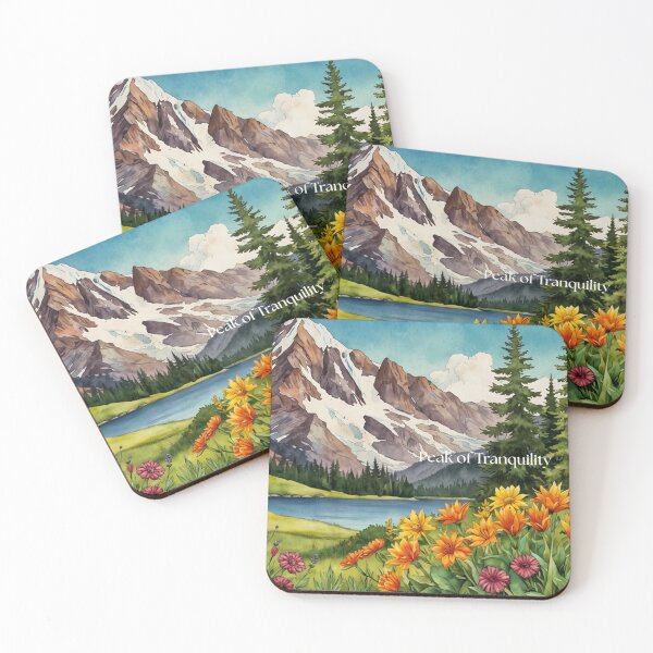 Item preview, Alpine Serenity Wildflower Mountain Lake Art designed and sold by mythographiaart.