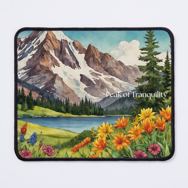 Item preview, Alpine Serenity Wildflower Mountain Lake Art designed and sold by mythographiaart.