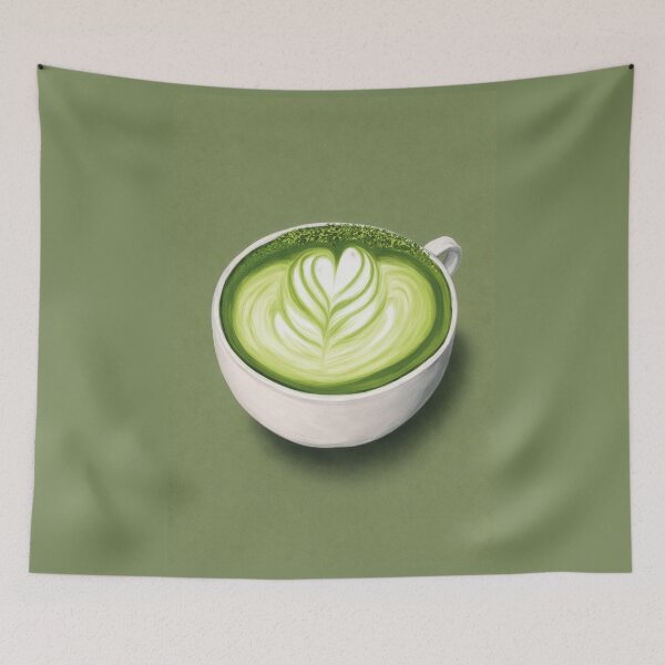 Item preview, Matcha Latte Green Tea Illustration  designed and sold by FortuneAndFrame.