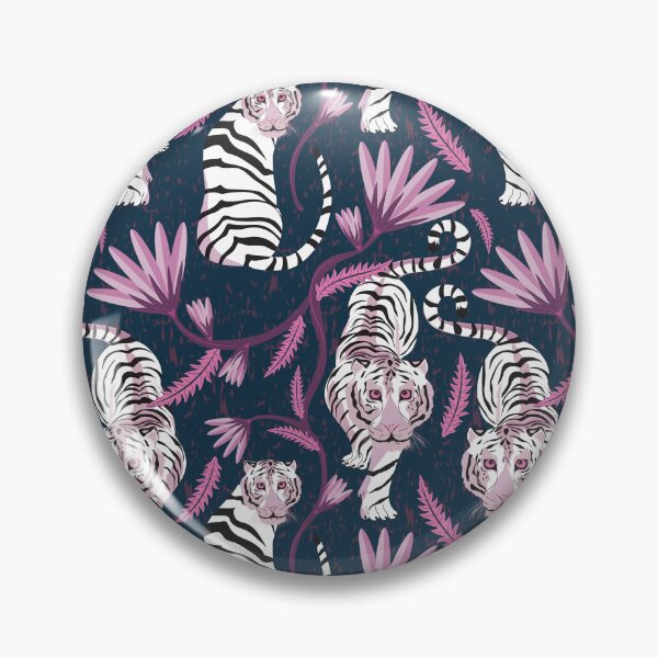 Item preview, White tiger pattern on a dark background designed and sold by Marie Friddle.