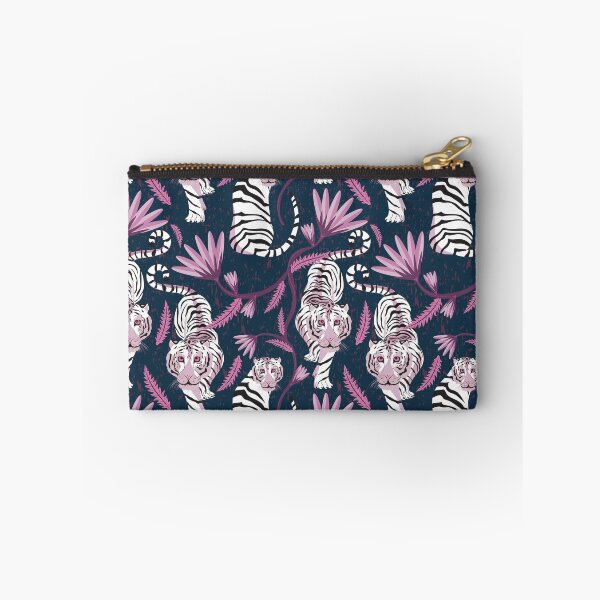 Item preview, White tiger pattern on a dark background designed and sold by Marie Friddle.
