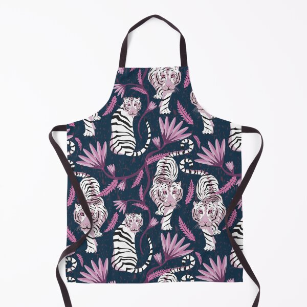 Item preview, White tiger pattern on a dark background designed and sold by Marie Friddle.