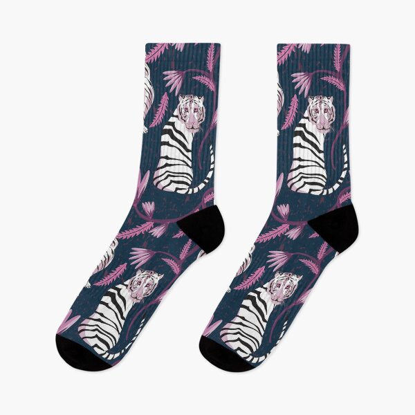 Item preview, White tiger pattern on a dark background designed and sold by Marie Friddle.